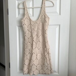 Amuse Society Cream Crochet Dress